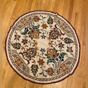 Vintage hand crochet table cloth tapestry